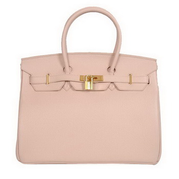 Hermes Birkin 35CM Tote Bags Smooth Togo Leather Pink Golden