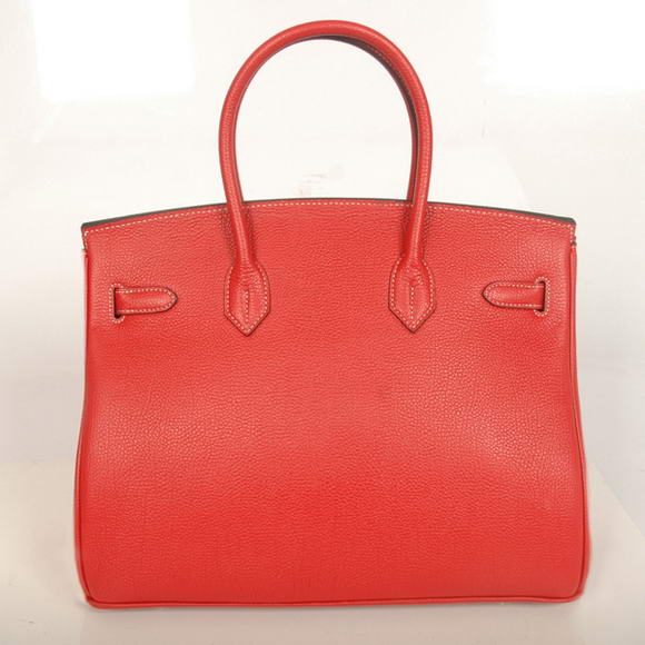 Hermes Birkin 35CM Tote Bags Smooth Togo Leather Red Golden