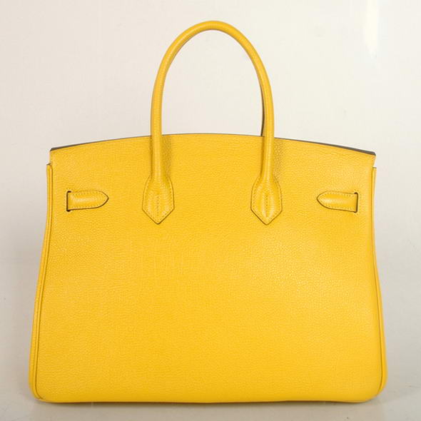Hermes Birkin 35CM Tote Bags Smooth Togo Leather Turkey Yellow Silver