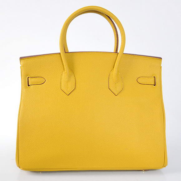 Hermes Birkin 35CM Tote Bags Smooth Togo Leather Yellow Golden