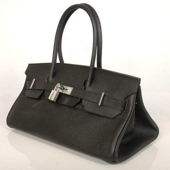 Hermes Birkin 42cm JPG Birkin Togo Leather Black Bag Silver Hardware