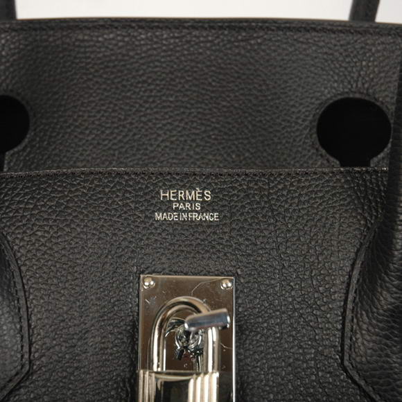 Hermes Birkin 42cm JPG Birkin Togo Leather Black Bag Silver Hardware