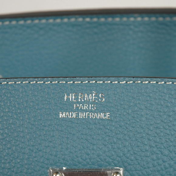 Hermes Birkin 42cm JPG Birkin Togo Leather Blue Bag Silver Hardware
