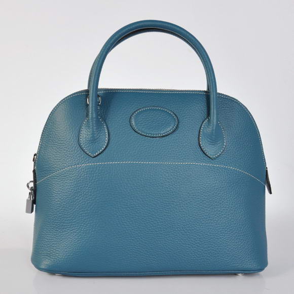 Hermes Bolide 31CM Tote Bags Clemence H1031 Blue