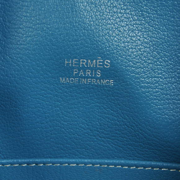 Hermes Bolide 37CM Tote Bags Clemence H1037 Blue