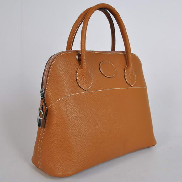 Hermes Bolide 37CM Tote Bags Clemence H1037 Camel