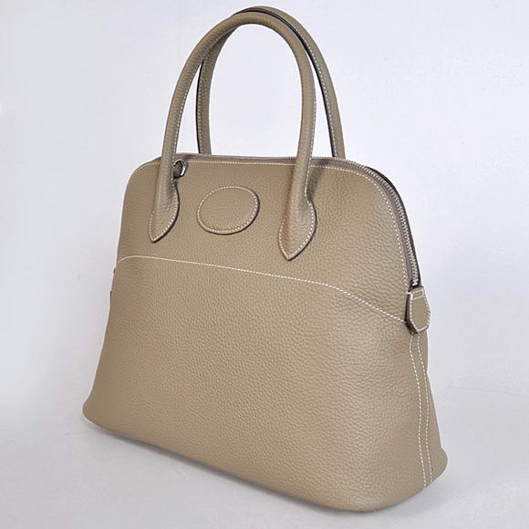 Hermes Bolide 37CM Tote Bags Clemence H1037 Grey