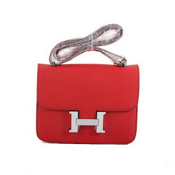 Hermes Constance Bag Red Togo Leather 1622S Silver hardware