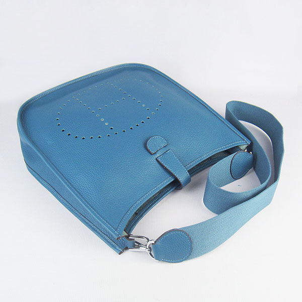 Hermes Cowhide Evelyne Messenger Bag 6309 Blue