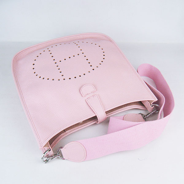 Hermes Cowhide Evelyne Messenger Bag 6309 Pink