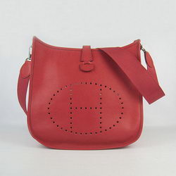 Hermes Cowhide Evelyne Messenger Bag 6309 Red