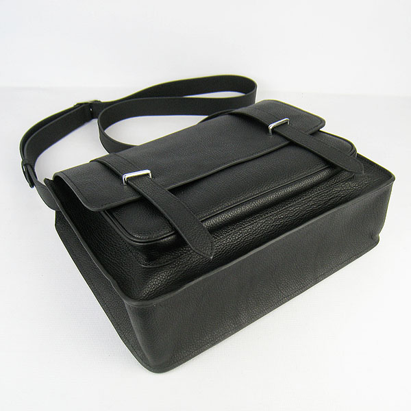 Hermes Jypsiere Togo Leather Messenger Bag H2810 Black