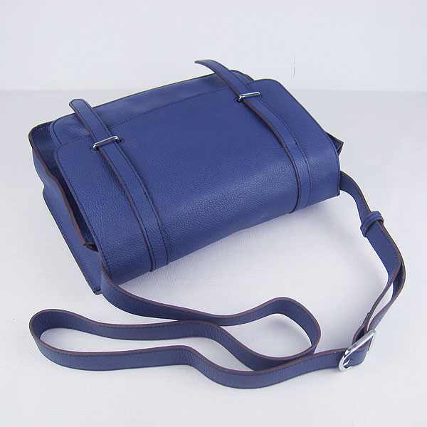 Hermes Jypsiere Togo Leather Messenger Bag Dark Blue