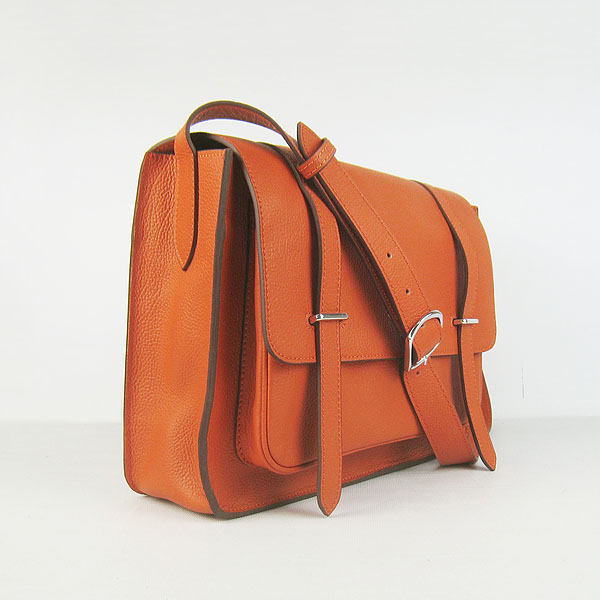 Hermes Jypsiere Togo Leather Messenger Bag H2810 Orange