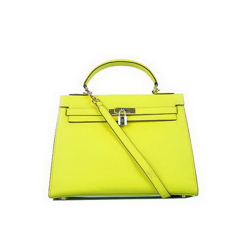 Hot Style Hermes Kelly 32cm Bags Yellow Calf Leather Gold