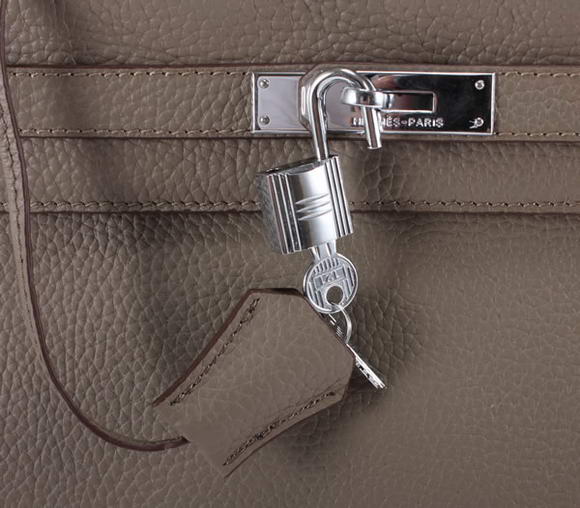 Hermes Kelly 32cm Togo Leather Handbags 6018 Dark Grey Silver