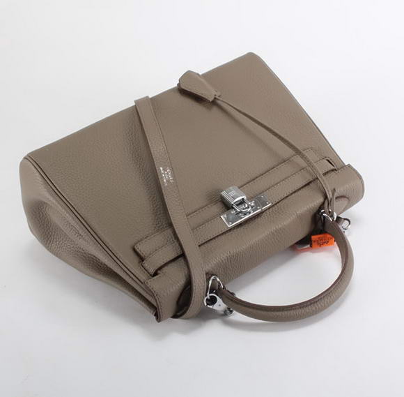 Hermes Kelly 32cm Togo Leather Handbags 6018 Dark Grey Silver