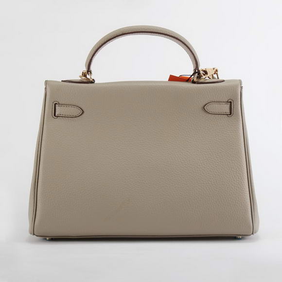 Hermes Kelly 32cm Togo Leather Handbags 6018 Light Grey Golden