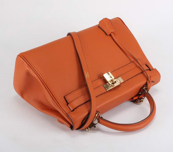 Hermes Kelly 32cm Togo Leather Handbags 6018 Orange Golden