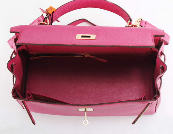 Hermes Kelly 32cm Togo Leather Handbags 6018 Roseo Golden