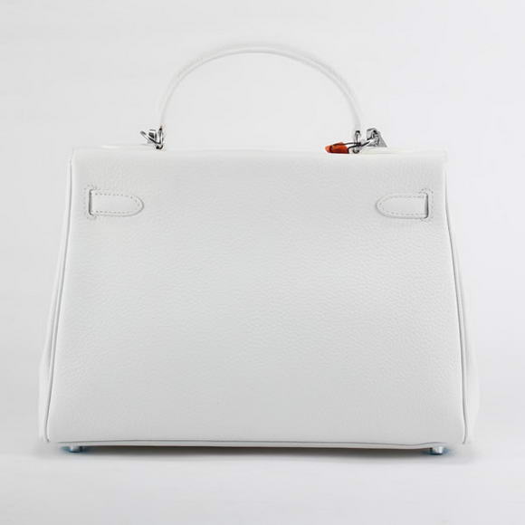 Hermes Kelly 32cm Togo Leather Handbags 6018 White Silver