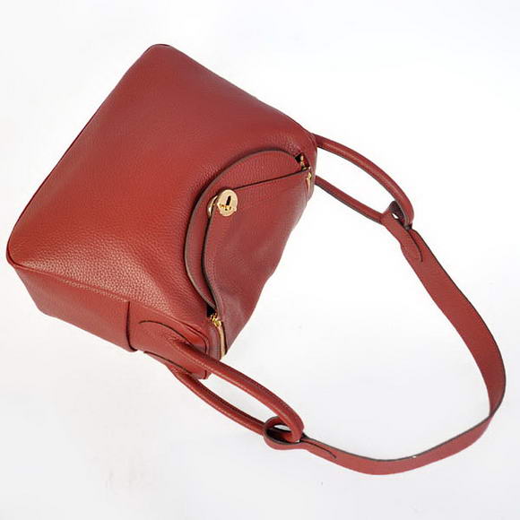 Hermes Lindy 30CM Havanne Handbags 1057 Bordeaux Leather Golden Hardware