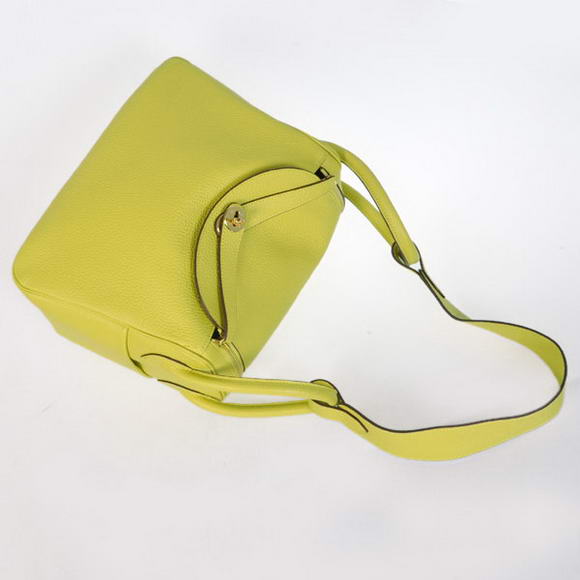Hermes Lindy 30CM Havanne Handbags 1057 Lemon Leather Golden Hardware