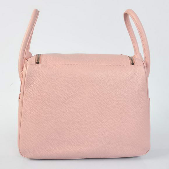 Hermes Lindy 30CM Havanne Handbags 1057 Pink Leather Silver Hardware