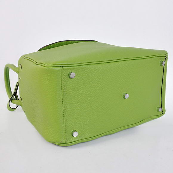 Hermes Lindy 30CM Havanne Handbags 1057 Light Green Leather Silver Hardware