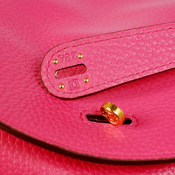 Hermes Lindy 30CM Havanne Handbags 1057 Peach Leather Golden Hardware