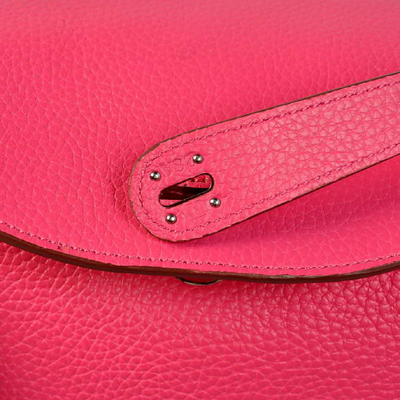 Hermes Lindy 30CM Havanne Handbags 1057 Peach Leather Silver Hardware