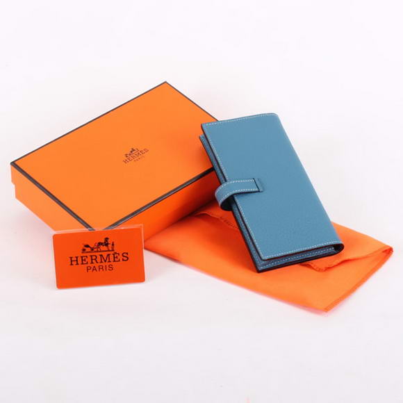 Hermes Bearn Japonaise Bi-Fold A208 Blue