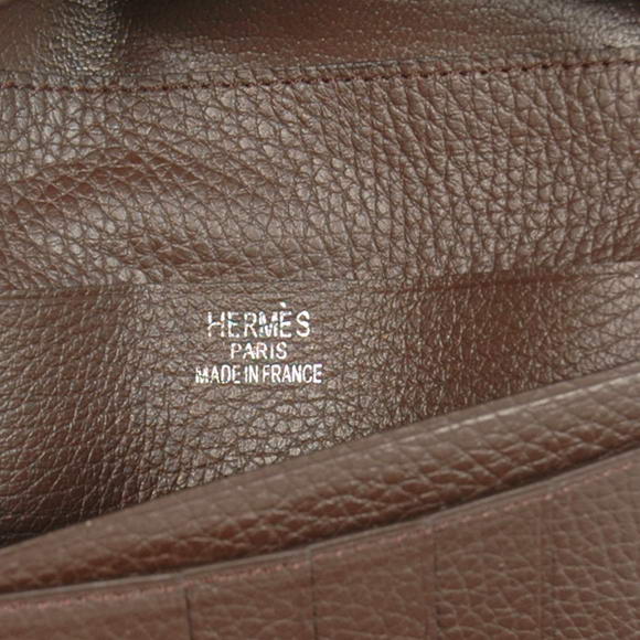 Hermes Bearn Japonaise Smooth Leather Tri-Fold Wallet H308 Dark Coffee