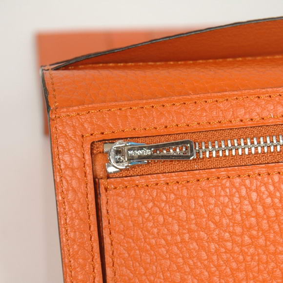 Hermes Bearn Japonaise Smooth Leather Tri-Fold Wallet H308 Orange