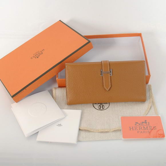 Hermes Bearn Japonaise Tri-Fold Wallet H308 Camel