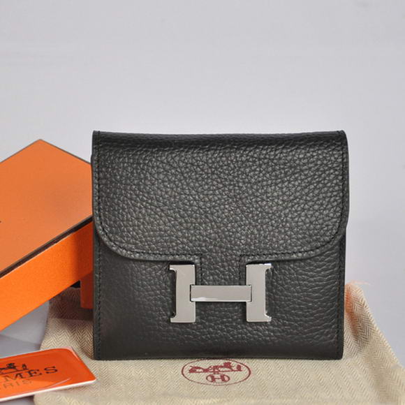 Hermes Constance Wallets Togo Leather A608 Black