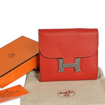 Hermes Constance Wallets Togo Leather A608 Red