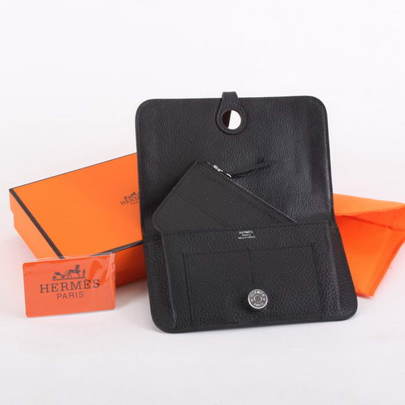 Hermes Dogon Combined Wallets A508 Black