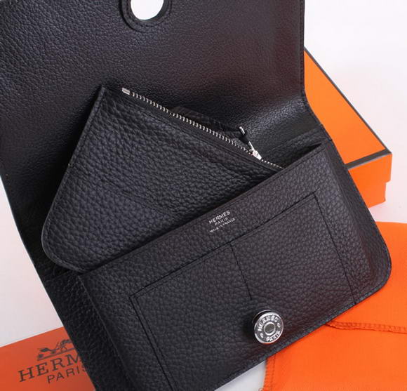 Hermes Dogon Combined Wallets A508 Black