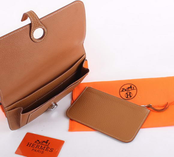 Hermes Dogon Combined Wallets A508 Coffee