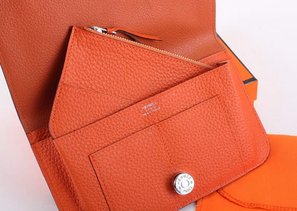Hermes Dogon Combined Wallets A508 Orange