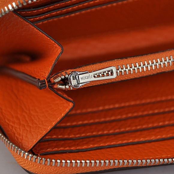 Hermes Evelyn Long Wallet Zip Purse A808 Orange