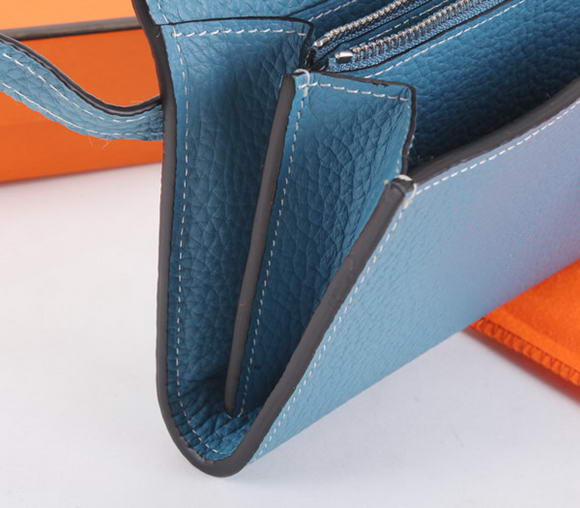 Hermes Kelly Bi-Fold Wallet A708 Blue
