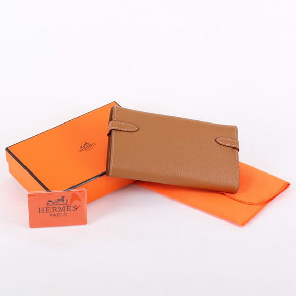 Hermes Kelly Bi-Fold Wallet A708 Coffee