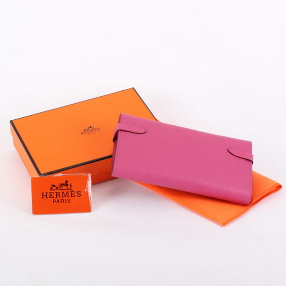 Hermes Kelly Bi-Fold Wallet A708 Roseo