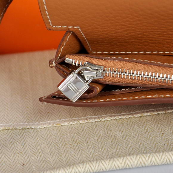 Hermes Kelly Wallet Togo Leather Bi-Fold Purse A708 Camel