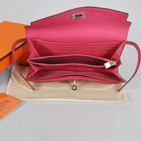 Hermes Kelly Wallet Togo Leather Bi-Fold Purse A708 Peach