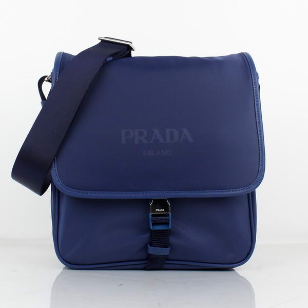 Prada Fabric Messenger Bag V166 Blue