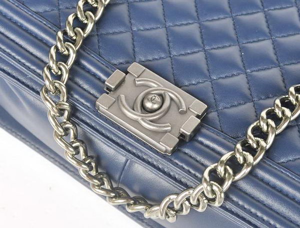 Chanel A67087 Royalblue Sheepskin Leather Le Boy Flap Shoulder Bag