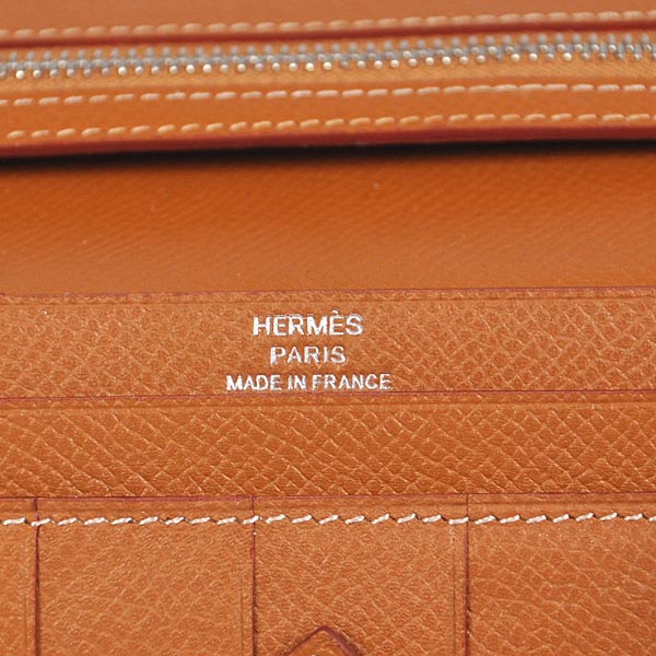 Hermes Bearn Wallet Original Smooth Leather Camel